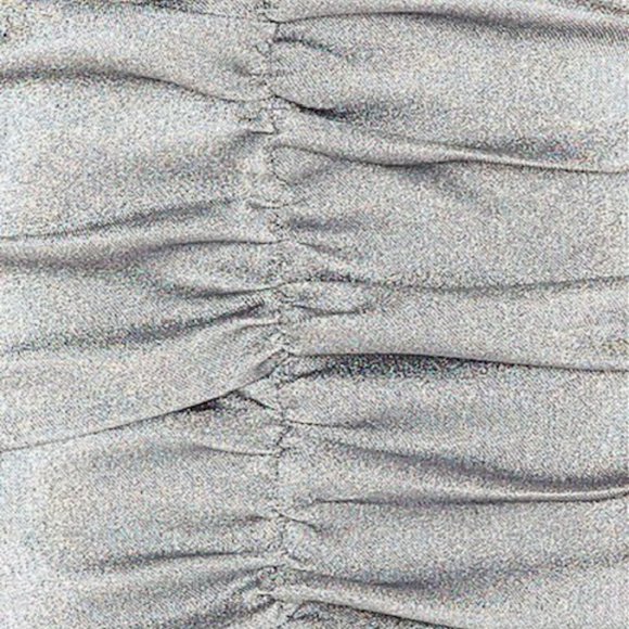 AREA Ruched Mini Dress in Metallic Silver - Picture 2 of 4